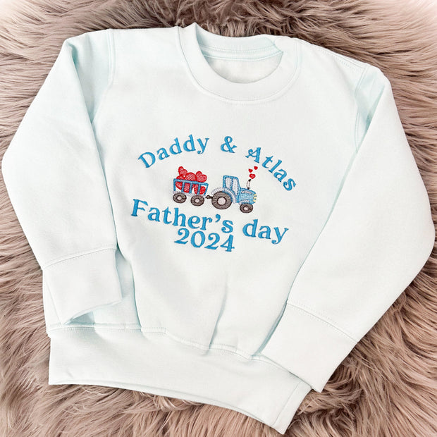 Daddy & Name Father's Day Personalised Embroidered Jumper - Tractor