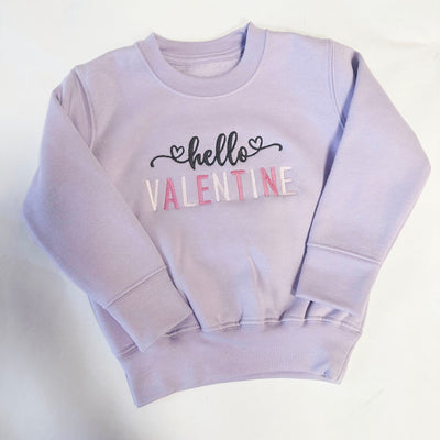 Hello Valentine Personalised Embroidered Jumper