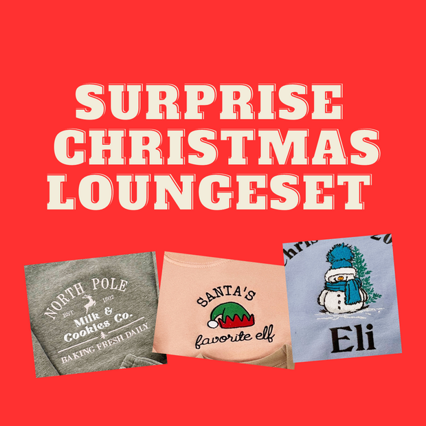 CHRISTMAS Surprise Embroidered Personalised Loungeset