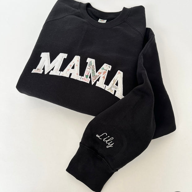 'MAMA' Personalised Embroidered Sweatshirt - SEND YOUR BABYS ITEMS FOR LETTERS