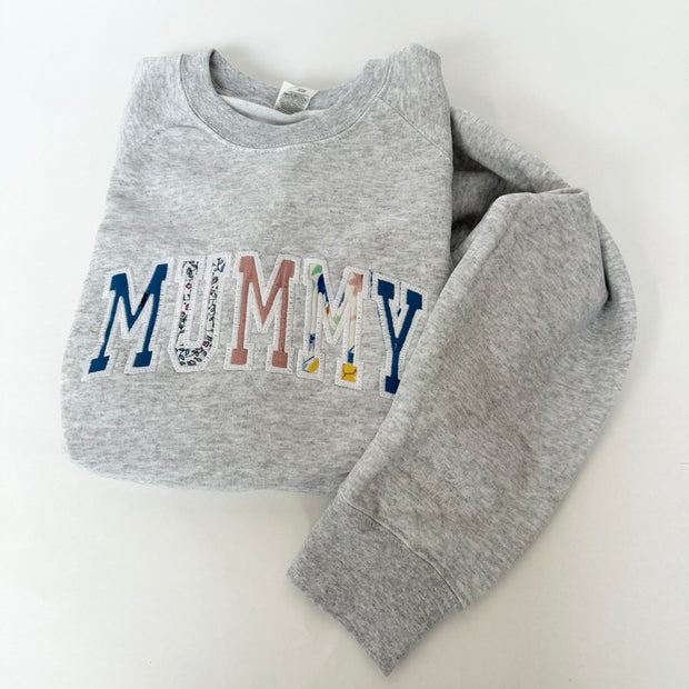 ‘MUMMY’ Personalised Embroidered Sweatshirt - SEND YOUR BABYS ITEMS FOR LETTERS