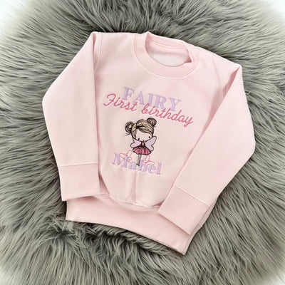 Fairy first Birthday Embroidered Personalised Jumper