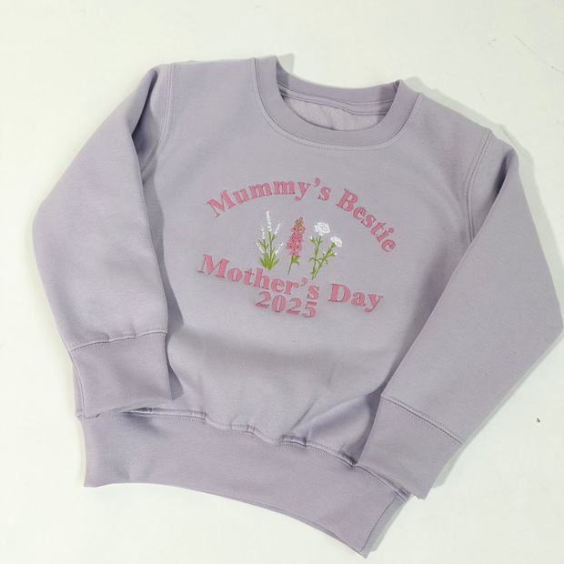 Mummy's Bestie Mothers's Day Personalised Embroidered Jumper