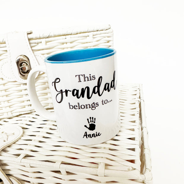 'This Grandad belongs to' Father’s Day Personalised Mug - Hand Prints