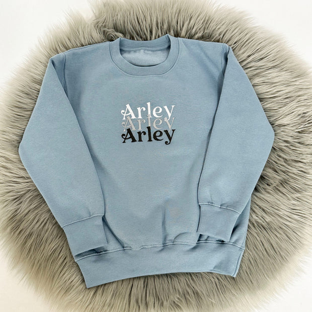 Name x3 Personalised Embroidered Jumper