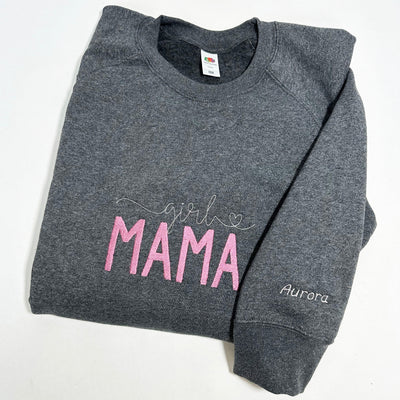 Girl Mama Personalised Embroidered Sweatshirt (Various Colours)