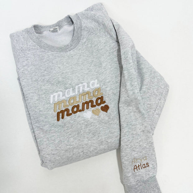 Mama Mama Mama Personalised Embroidered Sweatshirt (Various Colours)