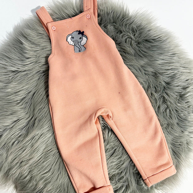 DEFECT - Peach Pink Dungarees 9-12 months (Name removed)