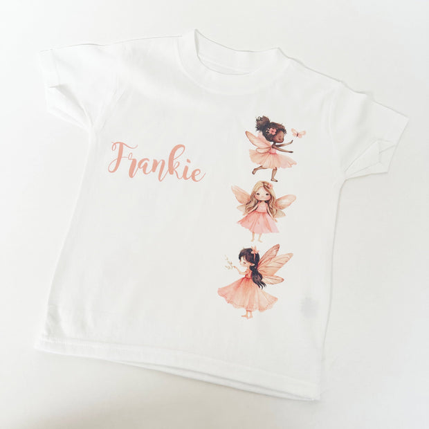 3 x Fairy Printed Personalised T-Shirt