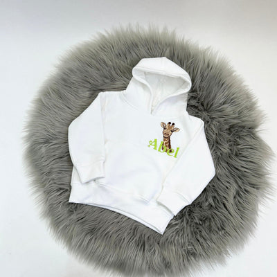 Animal Personalised Embroidered Hoody (Various Coloured Hoody & Animals)