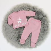 Dusky Pink Reindeer Knitted Top & Leggings