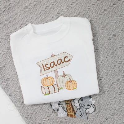 Halloween Pumpkin Patch Personalised Embroidered Sweatshirt - Various Colours