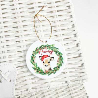 Round Personalised Christmas Bauble - Various Animals