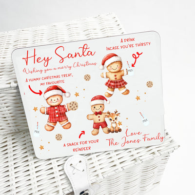 Christmas Eve Dear Santa Hardboard Plate - Gingerbread