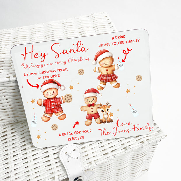 Christmas Eve Dear Santa Hardboard Plate - Gingerbread