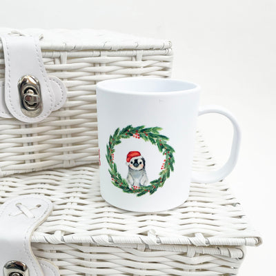 Christmas Wreath Polymer Mug - Various Animals