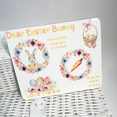 Dear Easter Bunny Personalised Hardboard Plate - FLORAL