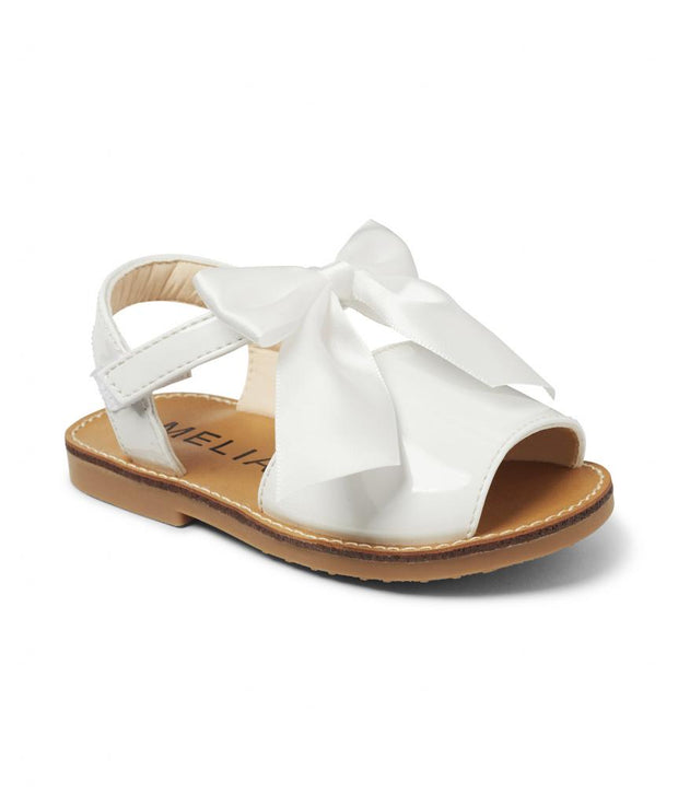 White Bow Hard Sole Sandals