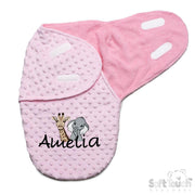 Duo Animal Bubble Personalised Embroidered Swaddle Wrap