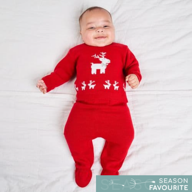Red Reindeer Knitted Top & Leggings