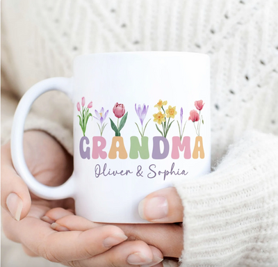 'Grandma' Floral Mother's Day Personalised Mug