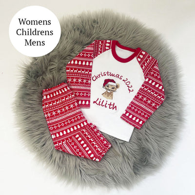 Family Christmas 2023 Embroidered Personalised Pyjamas - Lion Cub