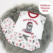 Personalised Embroidered Christmas Pyjamas - Penguin