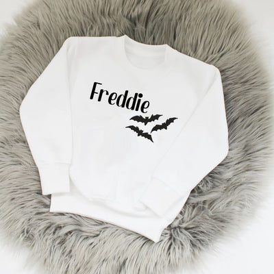 Bats Halloween Embroidered Personalised Jumper - Various Colours