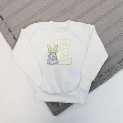 Spring Initial & Floral Animal Personalised Embroidered Jumper (Various Animals)
