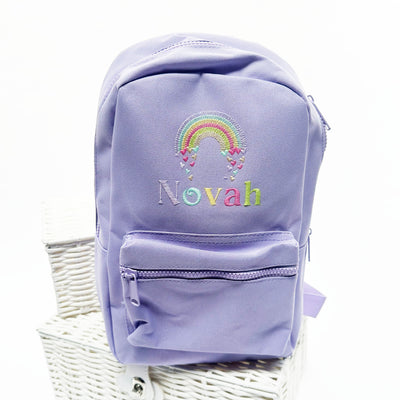 Pastel Rainbow Personalised Embroidered Backpack - Various Coloured Backpacks
