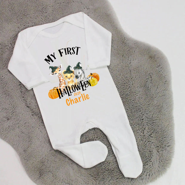 My First Halloween Animals Personalised Rompersuit