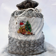 Cream or Grey Plush Large Personalised Christmas Sack - Teddy Design