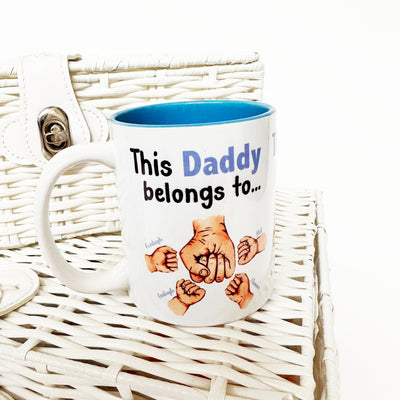 'This daddy belongs to' Hands Father’s Day Personalised Mug
