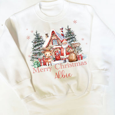 Christmas Printed White Personalised Jumper - Various Designs