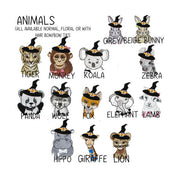 Animal Personalised Embroidered Fleece Dungarees - HALLOWEEN ANIMALS