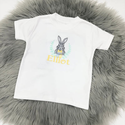 Easter Egg WreathAnimal Personalised Embroidered T-Shirt (Various Coloured T-Shirts & Animals)