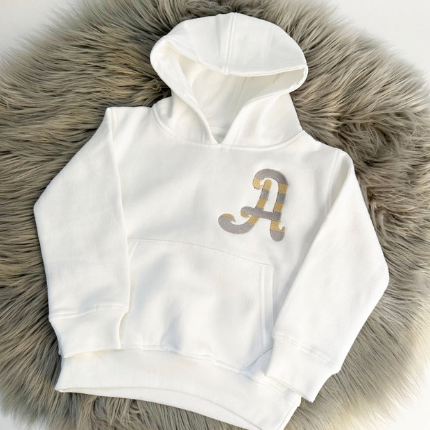 Two Tone Large Letter Personalised Embroidered Hoody