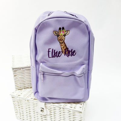 LILAC Floral Animal Personalised Backpack - Various Animals & Coloured Backpacks