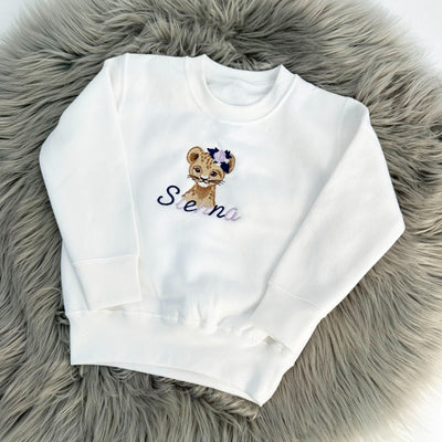 Animal Embroidered Personalised Sweatshirt - Two Colours