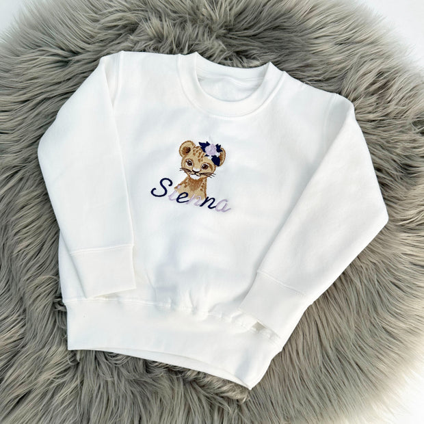 Animal Embroidered Personalised Sweatshirt - Two Colours