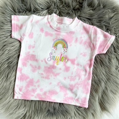 Personalised Embroidered T-Shirt - Rainbow