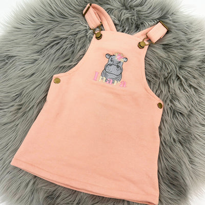 Animal Personalised Embroidered Fleece Dungaree Dress - Two Colours