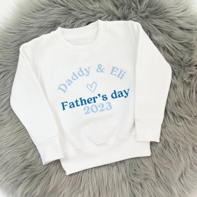 'Daddy's & Name' Father's Day Personalised Embroidered Jumper - Blue 2025