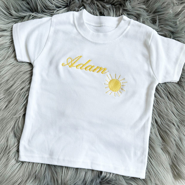 Personalised Embroidered T-Shirt - Sunshine
