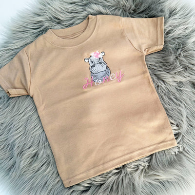 FLORAL Animal Personalised Embroidered T-Shirt - Two Colours
