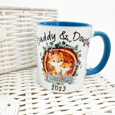 Our First Father's Day Personalised Mug - Fox Design