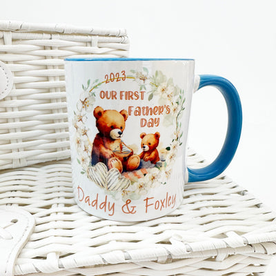 Our First Father's Day Personalised Mug - Bear Picnic Design