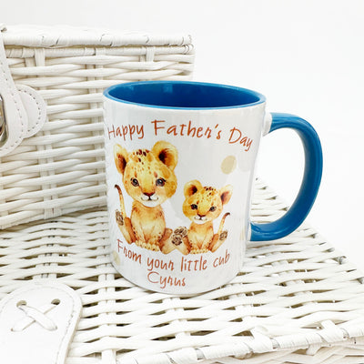 Happy Father's Day Personalised Mug - Lion Cub Design