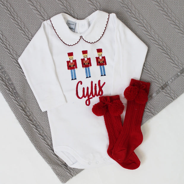 Embroidered Christmas Personalised Babyvest - Nutcracker