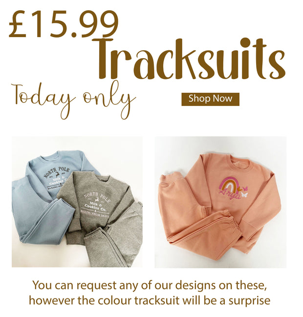 TODAY ONLY - Personalised Embroidered Jumper & Jogger Tracksuit